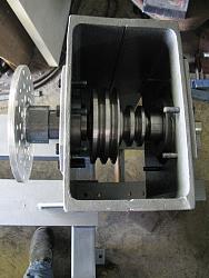 Made a wood lathe-23.-fitted-shaft-2-ratio-pulleys-bearings-supports-face-plate-fitted-img_0663.jpg