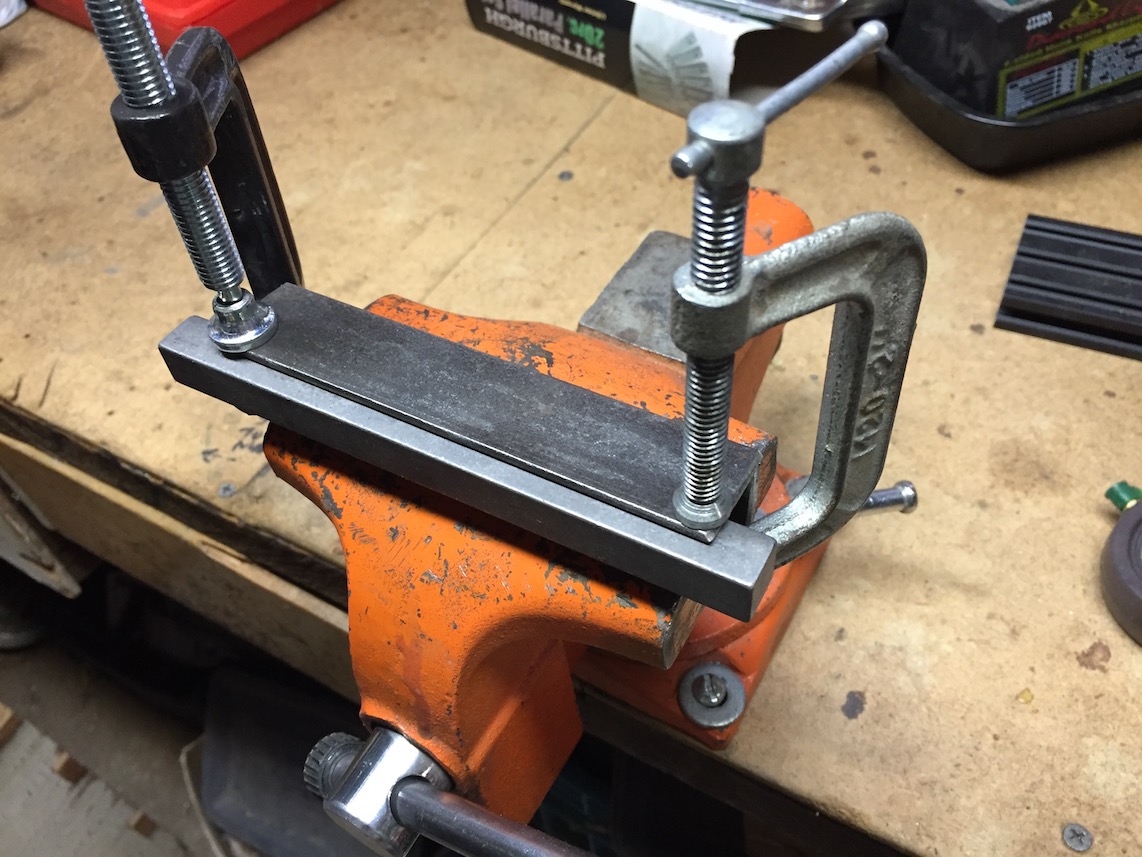 Jig to cut initial groove with hacksaw.