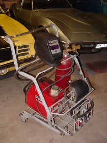 Homemade welding cart adapted from a repurposed shopping cart. homemade, to...